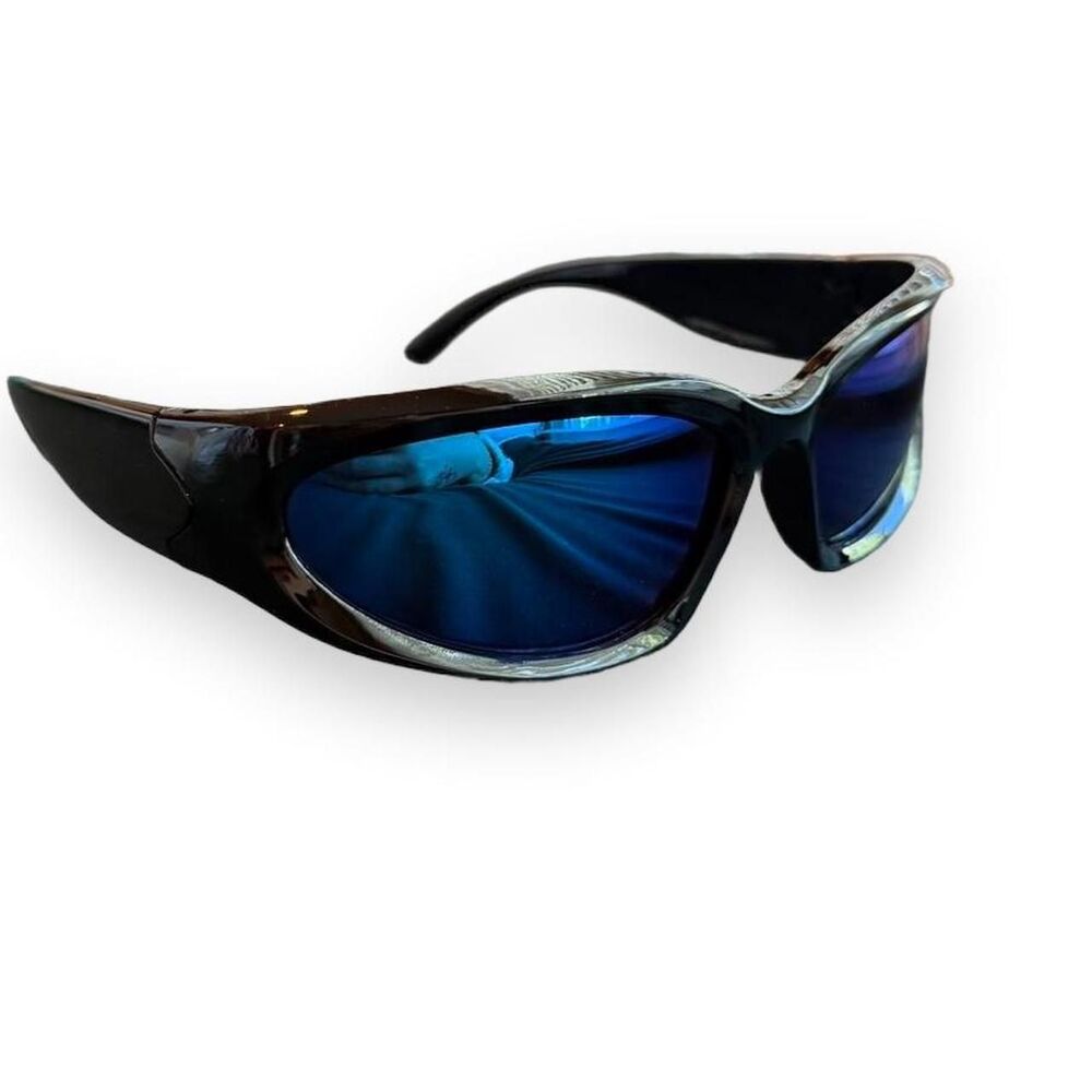 Women's Black and Blue Sunglasses